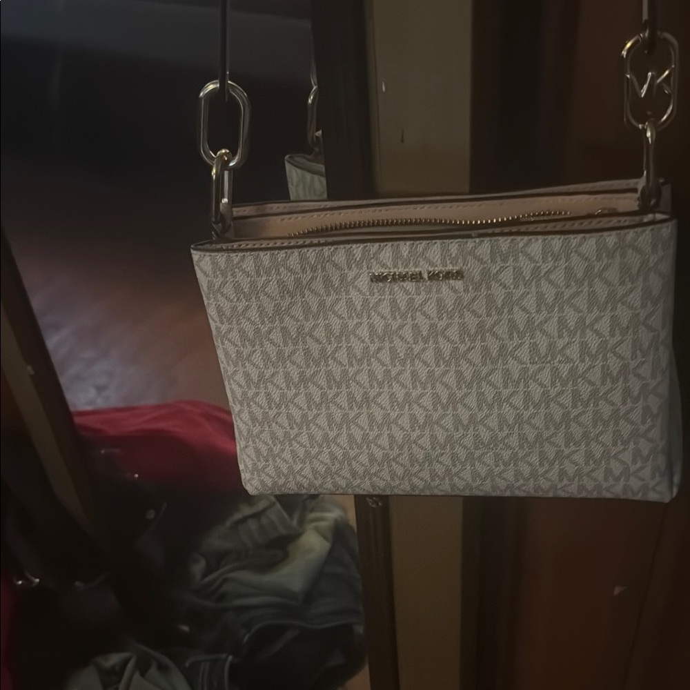 Michael Kors Cream and Gold Crossbody Bag